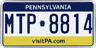 PA license plate MTP8814