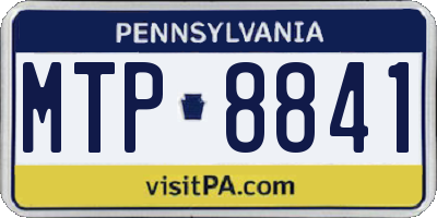 PA license plate MTP8841