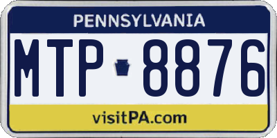 PA license plate MTP8876