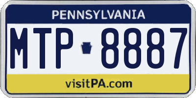PA license plate MTP8887