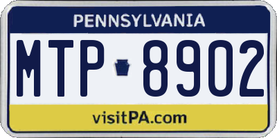 PA license plate MTP8902