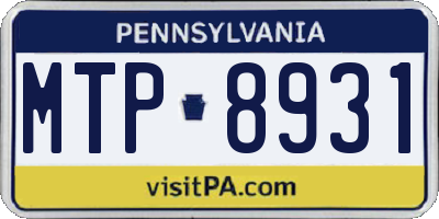 PA license plate MTP8931