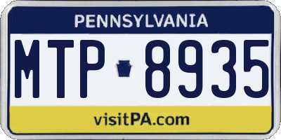 PA license plate MTP8935