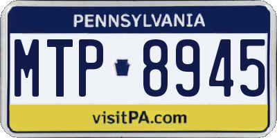 PA license plate MTP8945