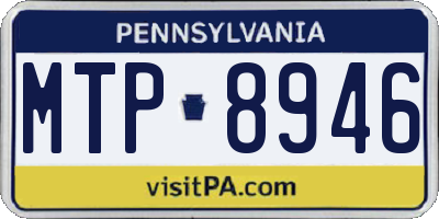 PA license plate MTP8946