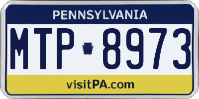 PA license plate MTP8973