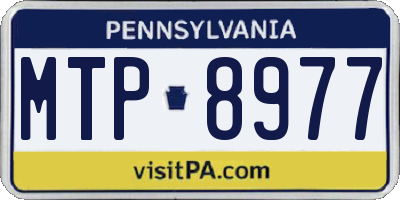 PA license plate MTP8977