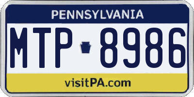 PA license plate MTP8986