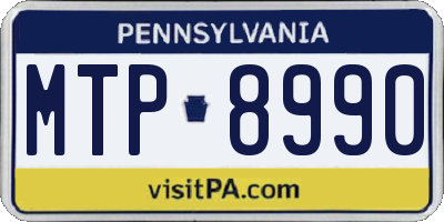 PA license plate MTP8990