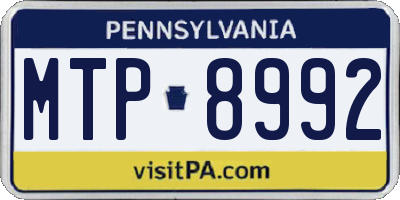 PA license plate MTP8992