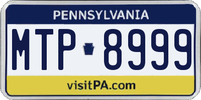 PA license plate MTP8999