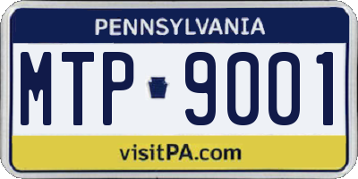 PA license plate MTP9001