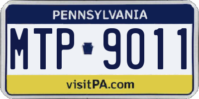 PA license plate MTP9011