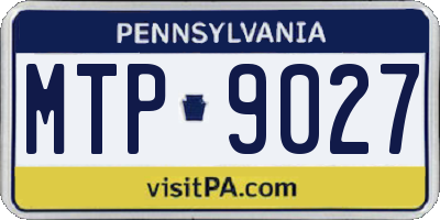 PA license plate MTP9027