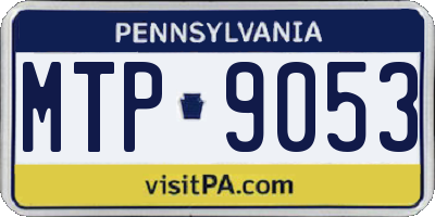 PA license plate MTP9053