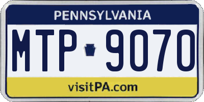 PA license plate MTP9070