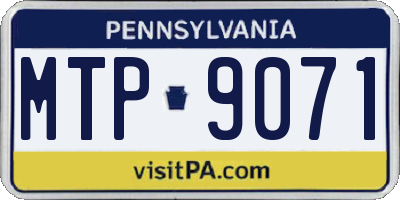 PA license plate MTP9071
