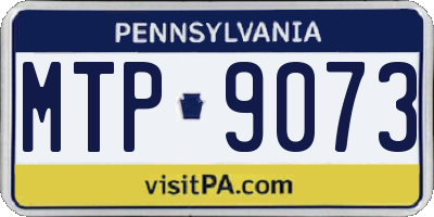PA license plate MTP9073