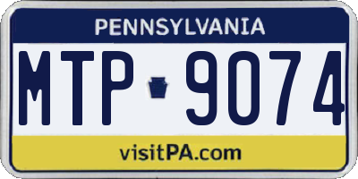 PA license plate MTP9074