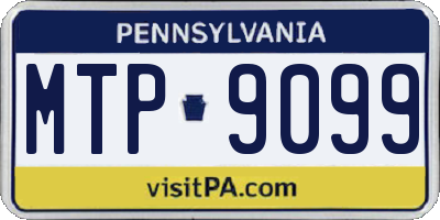 PA license plate MTP9099