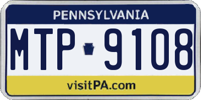PA license plate MTP9108