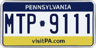 PA license plate MTP9111