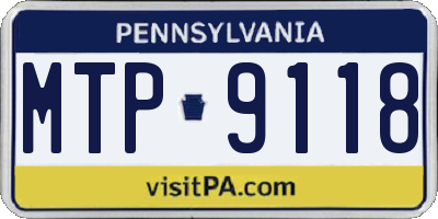 PA license plate MTP9118