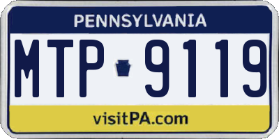 PA license plate MTP9119
