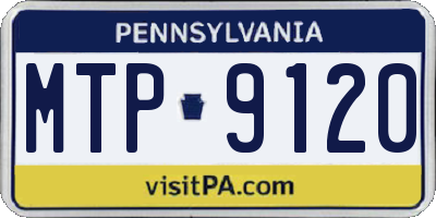 PA license plate MTP9120