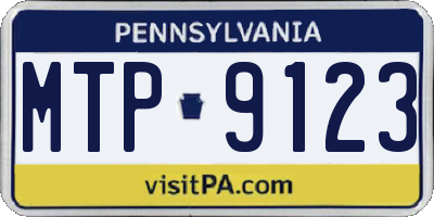 PA license plate MTP9123