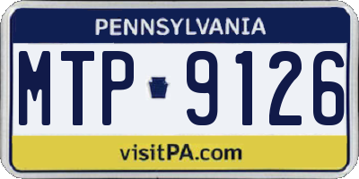 PA license plate MTP9126