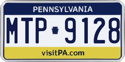 PA license plate MTP9128