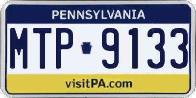 PA license plate MTP9133