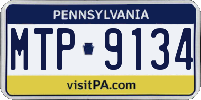 PA license plate MTP9134
