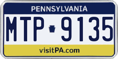 PA license plate MTP9135
