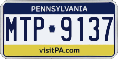 PA license plate MTP9137