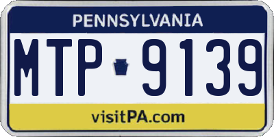 PA license plate MTP9139