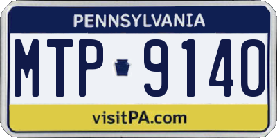 PA license plate MTP9140