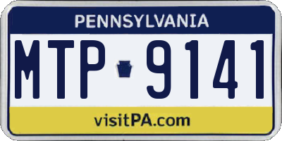 PA license plate MTP9141