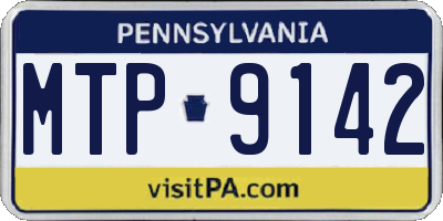 PA license plate MTP9142