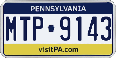 PA license plate MTP9143