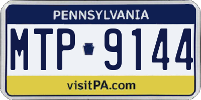 PA license plate MTP9144