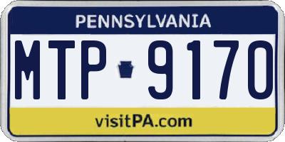 PA license plate MTP9170
