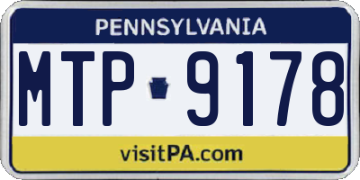PA license plate MTP9178