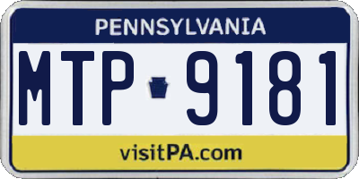 PA license plate MTP9181