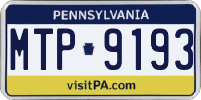 PA license plate MTP9193