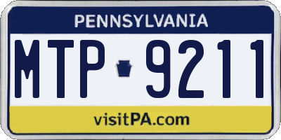 PA license plate MTP9211