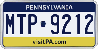 PA license plate MTP9212