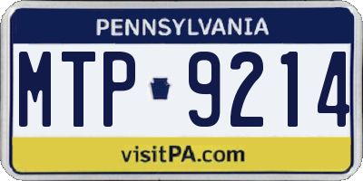 PA license plate MTP9214
