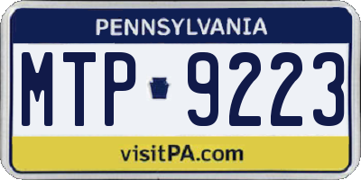 PA license plate MTP9223